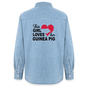 guinea pig - Women’s Organic Denim Shirt by Stanley/Stella - light wash - Back - AI Model Female 172 light (172cm)