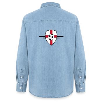 England Fußball - Frauen Jeanshemd Organic von Stanley/Stella - verwaschenes Hellblau - Hinten - AI Model Female 172 light (172cm)
