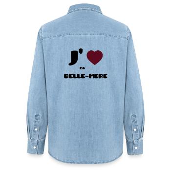 Ich liebe meine Mutter (V) - Frauen Jeanshemd Organic von Stanley/Stella - verwaschenes Hellblau - Hinten - AI Model Female 172 light (172cm)