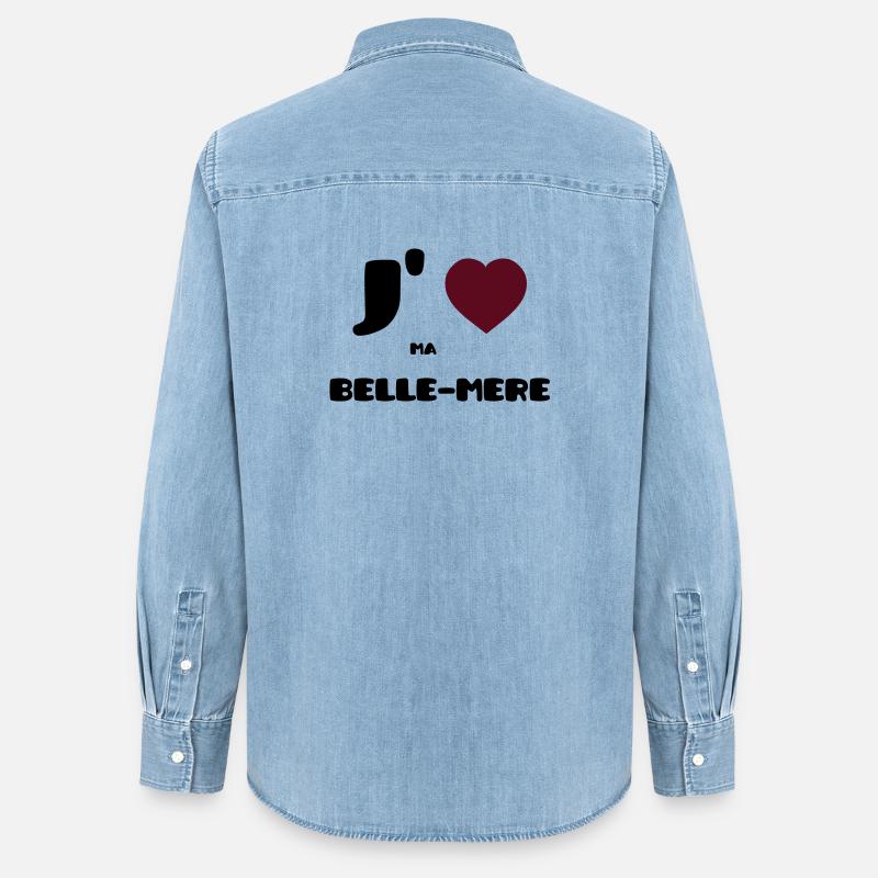 Ich liebe meine Mutter (V) - Frauen Jeanshemd Organic von Stanley/Stella - verwaschenes Hellblau
