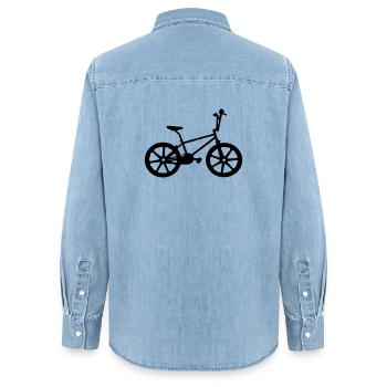 BMX Bike | BMX Bike | BMX Bike - Women’s Organic Denim Shirt by Stanley/Stella - light wash - Back - AI Model Female 172 light (172cm)