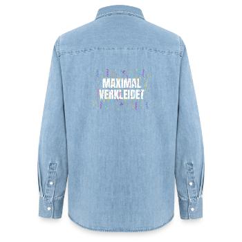 MAXIMALLY DRESSED – Carnival Carnival Costume Spru - Women’s Organic Denim Shirt by Stanley/Stella - light wash - Back - AI Model Female 172 light (172cm)