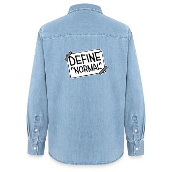 Définir le graphique sarcastique drôle normal - Chemise en denim femme bio Stanley/Stella - bleu clair délavé - Dos - AI Model Female 172 light (172cm)