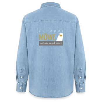 apropos Möwe - möwie noch een? - Frauen Jeanshemd Organic von Stanley/Stella - verwaschenes Hellblau - Hinten - AI Model Female 172 light (172cm)