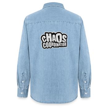 Chaos Coordinator Funny Title Parents Teacher Logo - Women’s Organic Denim Shirt by Stanley/Stella - light wash - Back - AI Model Female 172 light (172cm)