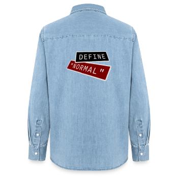 Définir le graphique sarcastique drôle normal - Chemise en denim femme bio Stanley/Stella - bleu clair délavé - Dos - AI Model Female 172 light (172cm)