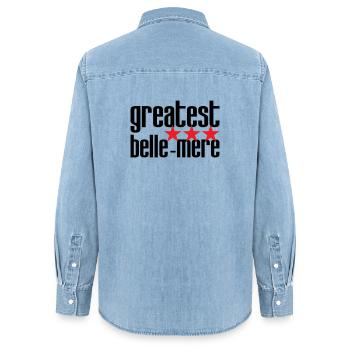 Beste Schwiegermutter der Welt - Frauen Jeanshemd Organic von Stanley/Stella - verwaschenes Hellblau - Hinten - AI Model Female 172 light (172cm)