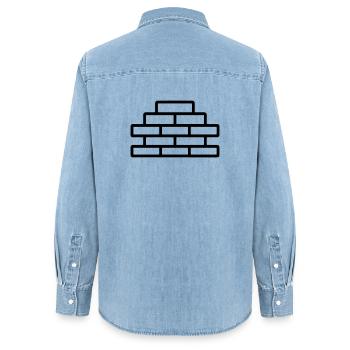 Ziegel - Frauen Jeanshemd Organic von Stanley/Stella - verwaschenes Hellblau - Hinten - AI Model Female 172 light (172cm)