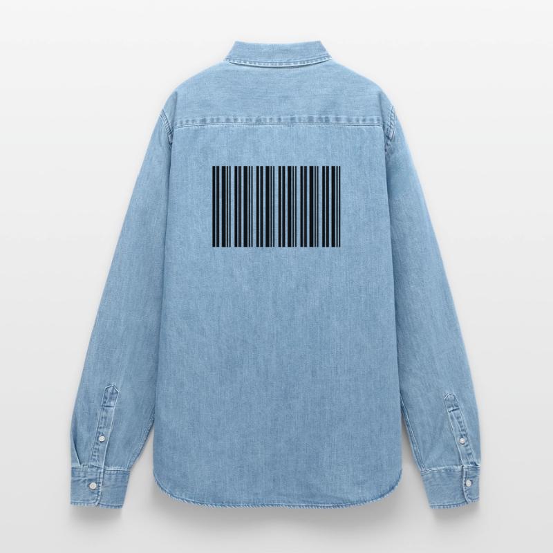 Barcode Strichcode Nerd IT Technik Design Frauen Jeanshemd Organic von Stanley/Stella