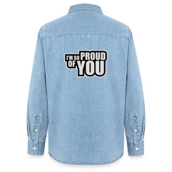 Je suis tellement fier de toi pour t’encourager sincèrement à dire - Chemise en denim femme bio Stanley/Stella - bleu clair délavé - Dos - AI Model Female 172 light (172cm)