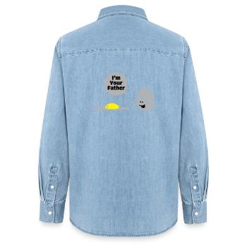 egg vader - Women’s Organic Denim Shirt by Stanley/Stella - light wash - Back - AI Model Female 172 light (172cm)