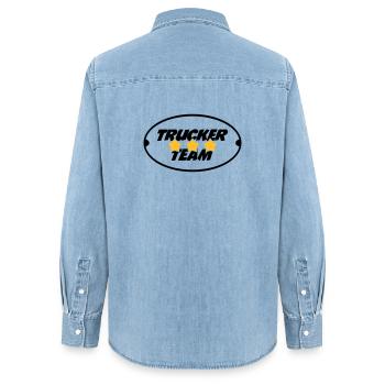 Trucker Team - Chemise en denim femme bio Stanley/Stella - bleu clair délavé - Dos - AI Model Female 172 light (172cm)