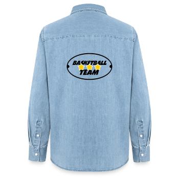 Basketball team - Women’s Organic Denim Shirt by Stanley/Stella - light wash - Back - AI Model Female 172 light (172cm)