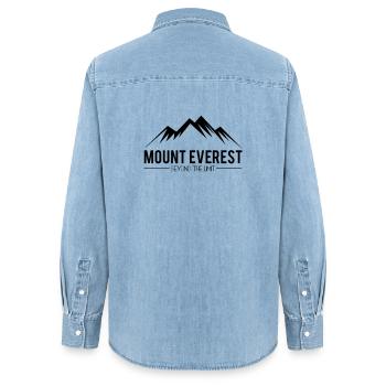 Mount Everest jenseits der Grenzen - Frauen Jeanshemd Organic von Stanley/Stella - verwaschenes Hellblau - Hinten - AI Model Female 172 light (172cm)