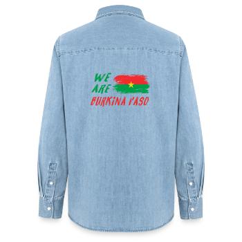 Nous sommes le Burkina Faso - Chemise en denim femme bio Stanley/Stella - bleu clair délavé - Dos - AI Model Female 172 light (172cm)