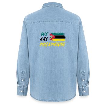 Nous sommes le Mozambique - Chemise en denim femme bio Stanley/Stella - bleu clair délavé - Dos - AI Model Female 172 light (172cm)