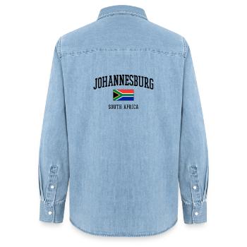 Johannesburg Flagge Südafrika Städte Design - Frauen Jeanshemd Organic von Stanley/Stella - verwaschenes Hellblau - Hinten - AI Model Female 172 light (172cm)