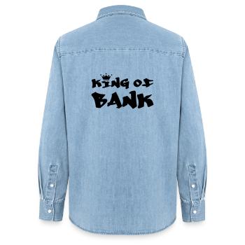 Le roi de la banque - Chemise en denim femme bio Stanley/Stella - bleu clair délavé - Dos - AI Model Female 172 light (172cm)