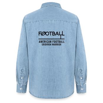 Conception du Guerrier du Football américain - Chemise en denim femme bio Stanley/Stella - bleu clair délavé - Dos - AI Model Female 172 light (172cm)