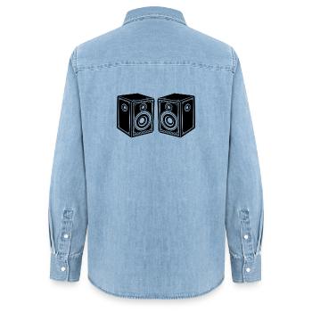 Audio speaker - Women’s Organic Denim Shirt by Stanley/Stella - light wash - Back - AI Model Female 172 light (172cm)