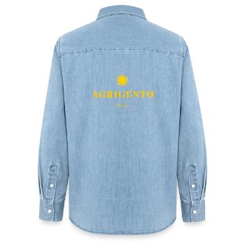 Logo von Agrigento Suncrest Sizilien - Frauen Jeanshemd Organic von Stanley/Stella - verwaschenes Hellblau - Hinten - AI Model Female 172 light (172cm)