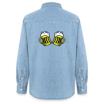 Bier Bierkrug Prost Comic - Frauen Jeanshemd Organic von Stanley/Stella - verwaschenes Hellblau - Hinten - AI Model Female 172 light (172cm)