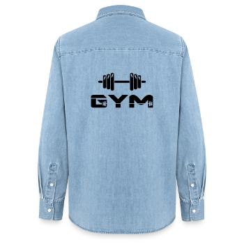 altère gym musculation - Chemise en denim femme bio Stanley/Stella - bleu clair délavé - Dos - AI Model Female 172 light (172cm)