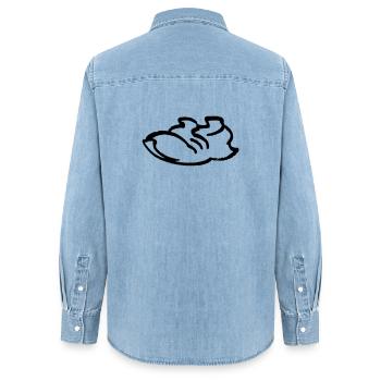 Running Shoe Contour - Women’s Organic Denim Shirt by Stanley/Stella - light wash - Back - AI Model Female 172 light (172cm)