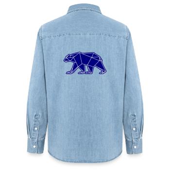 Eisbär Polar Bär Polygon Symbol - Frauen Jeanshemd Organic von Stanley/Stella - verwaschenes Hellblau - Hinten - AI Model Female 172 light (172cm)