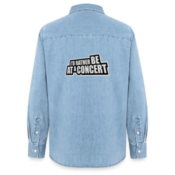 I'd Rather Be At A Concert Lustig Musik Konzert - Women’s Organic Denim Shirt by Stanley/Stella - light wash - Back - AI Model Female 172 light (172cm)