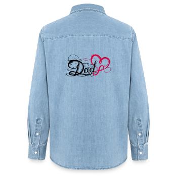 Papa Papa Fête des Pères Tatouage - Chemise en denim femme bio Stanley/Stella - bleu clair délavé - Dos - AI Model Female 172 light (172cm)