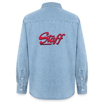 2541614 15210757 staff - Chemise en denim femme bio Stanley/Stella - bleu clair délavé - Dos - AI Model Female 172 light (172cm)