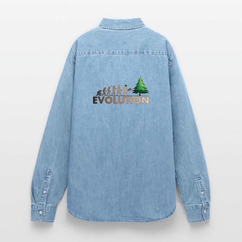 Chainsaw Evolution Color Women’s Organic Denim Shirt by Stanley/Stella