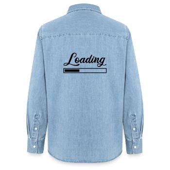 Loading - Women’s Organic Denim Shirt by Stanley/Stella - light wash - Back - AI Model Female 172 light (172cm)