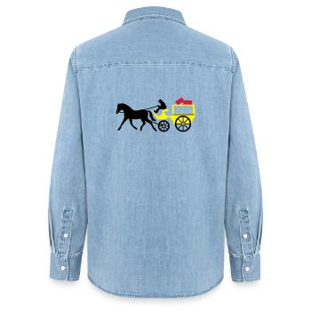 postkutsche post transport - Frauen Jeanshemd Organic von Stanley/Stella - verwaschenes Hellblau - Hinten - AI Model Female 172 light (172cm)