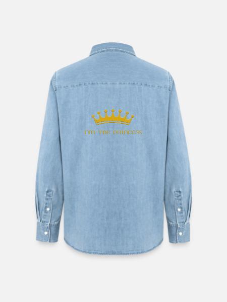 I'm the princess - Frauen Jeanshemd Organic von Stanley/Stella - verwaschenes Hellblau