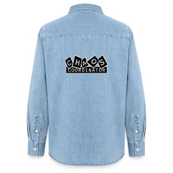 Chaos Coordinator Funny Title Parents Teacher Logo - Women’s Organic Denim Shirt by Stanley/Stella - light wash - Back - AI Model Female 172 light (172cm)