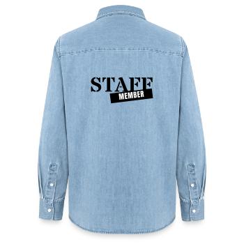 Membre du personnel - Employé de l’équipe pour événements personnels - Chemise en denim femme bio Stanley/Stella - bleu clair délavé - Dos - AI Model Female 172 light (172cm)