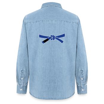 Bluebelt - Blaugurt - Frauen Jeanshemd Organic von Stanley/Stella - verwaschenes Hellblau - Hinten - AI Model Female 172 light (172cm)