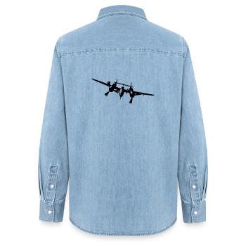P-38 - Chemise en denim femme bio Stanley/Stella - bleu clair délavé - Dos - AI Model Female 172 light (172cm)