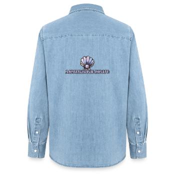 Mermaid at Heart Shell Emblem - Women’s Organic Denim Shirt by Stanley/Stella - light wash - Back - AI Model Female 172 light (172cm)