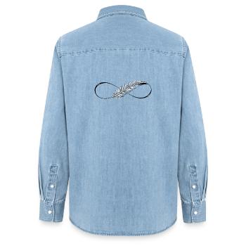 Lignes mignonnes Infinity Spring - Chemise en denim femme bio Stanley/Stella - bleu clair délavé - Dos - AI Model Female 172 light (172cm)