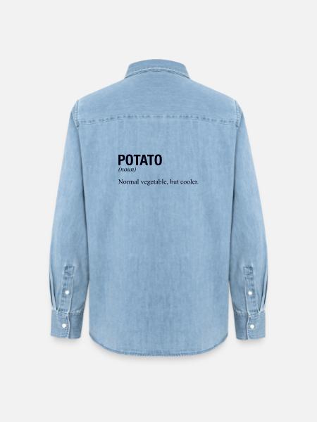 POTATO Kartoffel - Frauen Jeanshemd Organic von Stanley/Stella - verwaschenes Hellblau