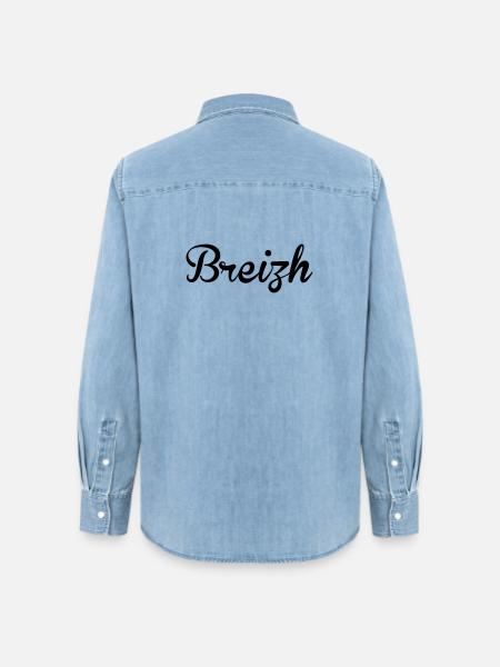 Breizh - Bretagne - Frauen Jeanshemd Organic von Stanley/Stella - verwaschenes Hellblau
