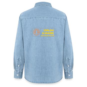 db warning - Women’s Organic Denim Shirt by Stanley/Stella - light wash - Back - AI Model Female 172 light (172cm)