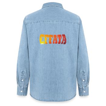 EFFATA - Women’s Organic Denim Shirt by Stanley/Stella - light wash - Back - AI Model Female 172 light (172cm)