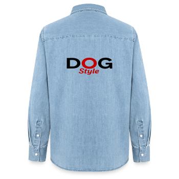 Dogstyle - Women’s Organic Denim Shirt by Stanley/Stella - light wash - Back - AI Model Female 172 light (172cm)