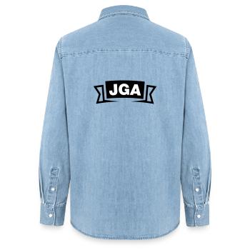 JGA Emblem / Logo - Frauen Jeanshemd Organic von Stanley/Stella - verwaschenes Hellblau - Hinten - AI Model Female 172 light (172cm)