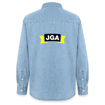 JGA Emblem / Logo - Frauen Jeanshemd Organic von Stanley/Stella - verwaschenes Hellblau - Hinten - AI Model Female 172 light (172cm)