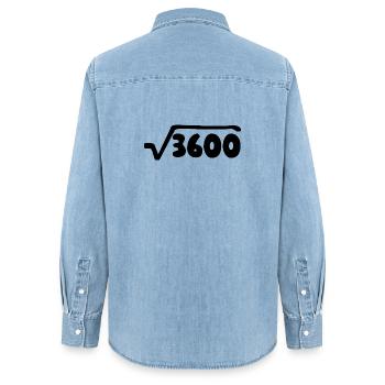 60. Geburtstag - Jubiläum - Frauen Jeanshemd Organic von Stanley/Stella - verwaschenes Hellblau - Hinten - AI Model Female 172 light (172cm)